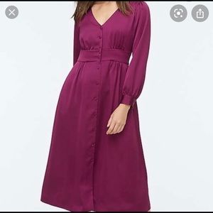 Jcrew button front midi dress, fuschia, 6T